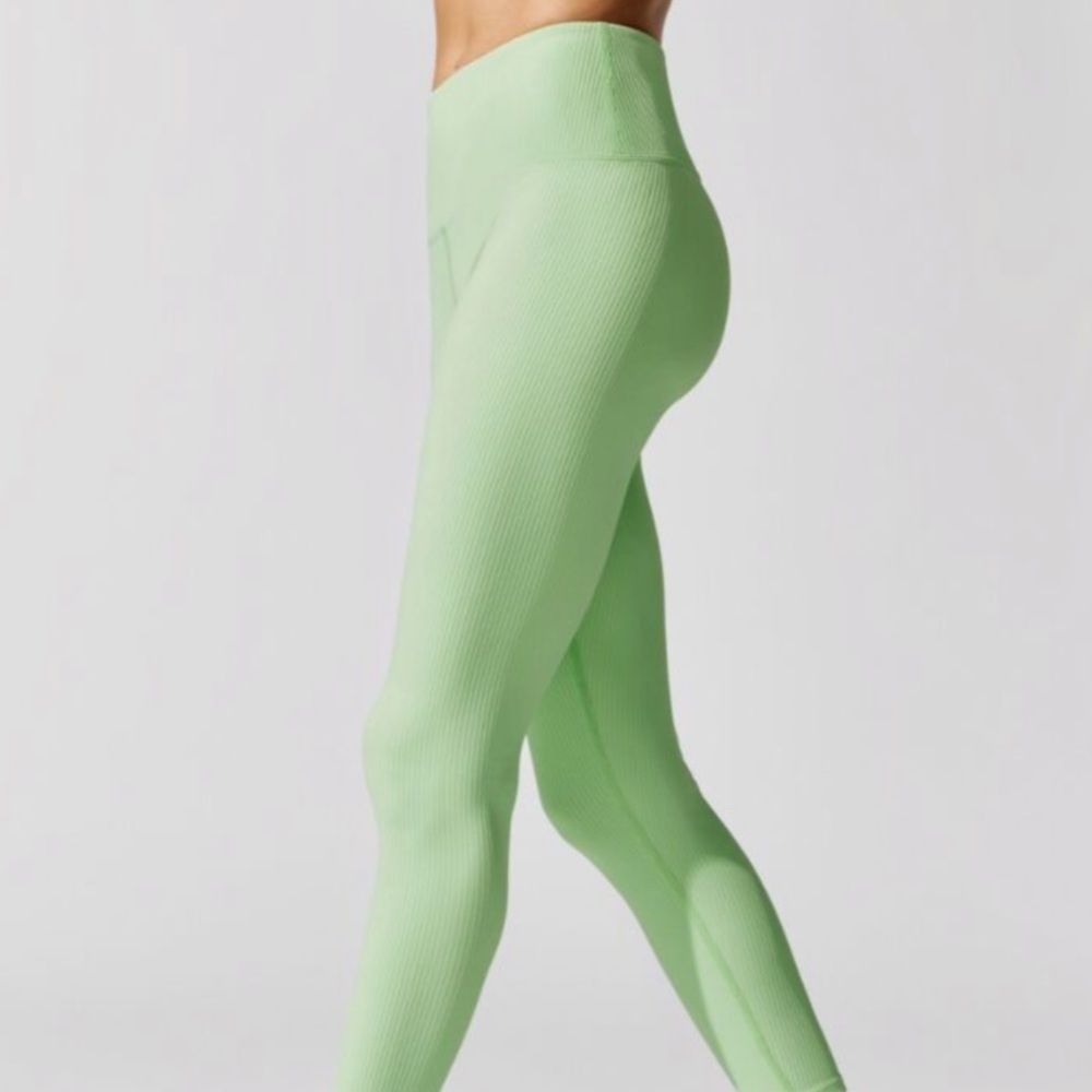 Carbon38 Ribbed 7/8 leggings regular rise; Small
